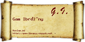 Gam Ibrány névjegykártya